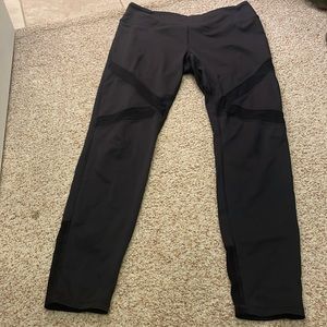 Black leggings with Mesh at thigh and Ankles